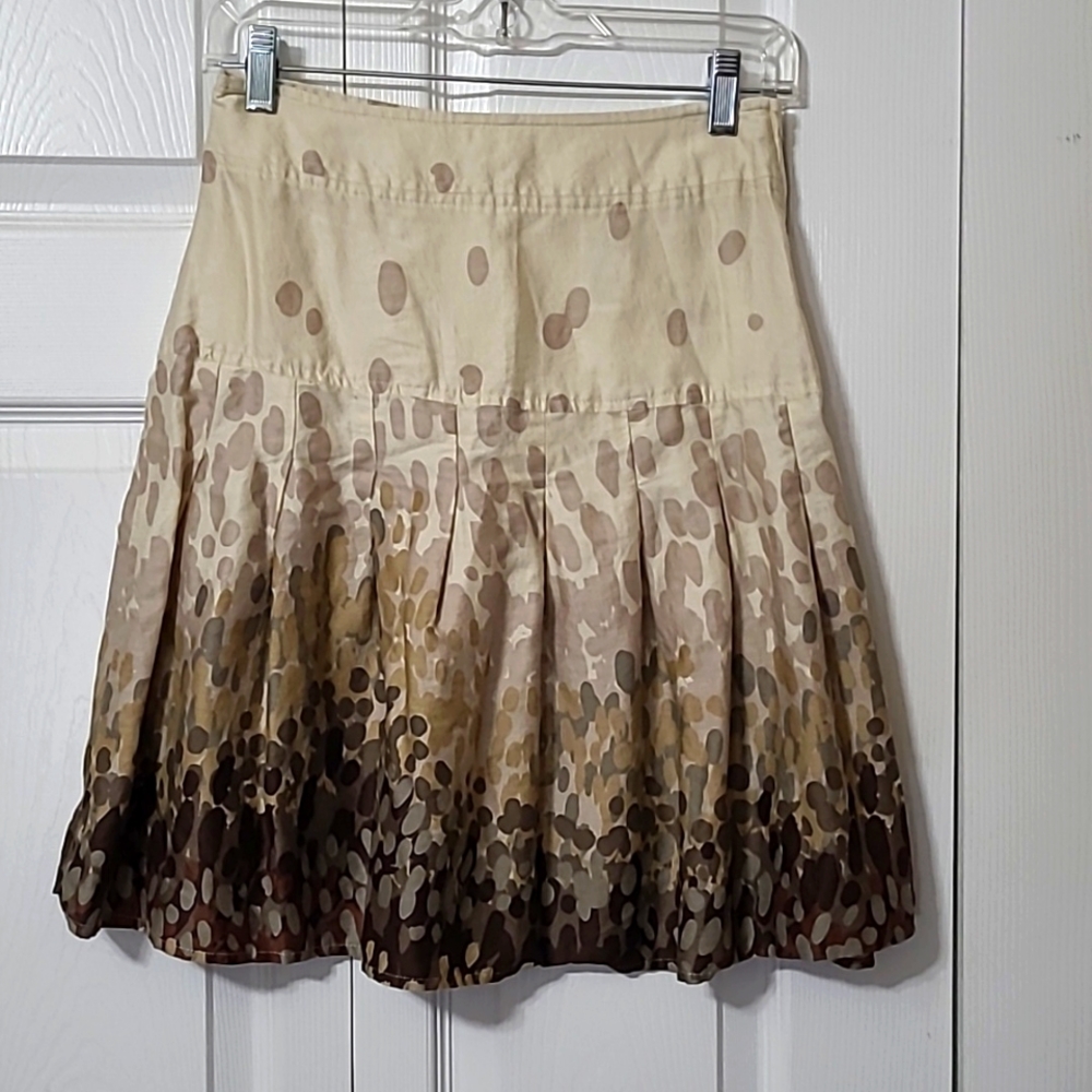 Brown, Tan & Cream-Colored Skirt, Size 4, Excellent Like New Condition